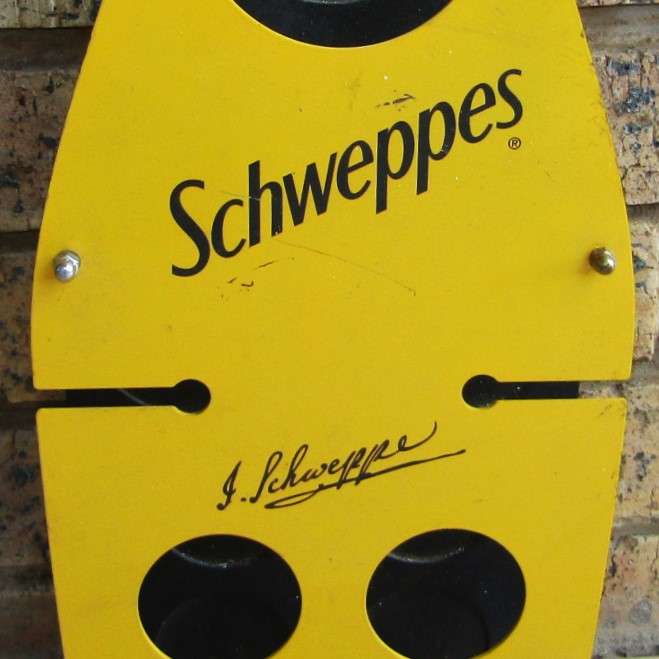 Old Schweppes Soda Metal Advertising Display