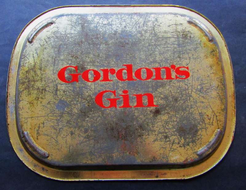 Old Gordon's Gin Advertising Metal Bar Tray