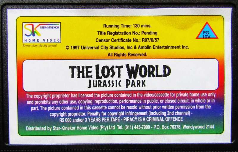 The Lost World - Jurassic Park - Movie VHS Tape (1997)