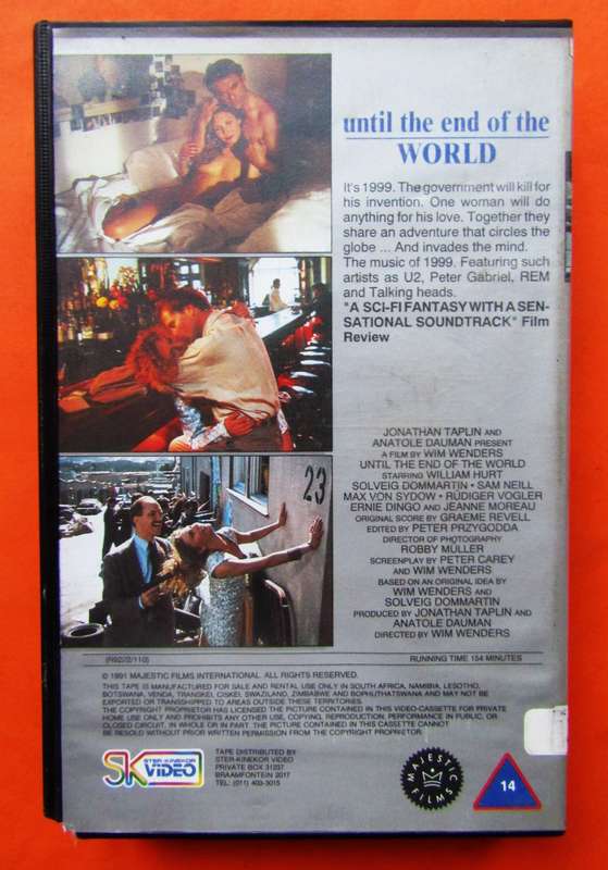 Until the End of the World - Cyberpunk Movie VHS Tape (1991)