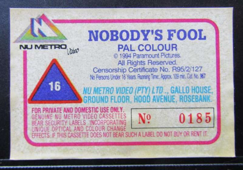 Nobody's Fool - Paul Newman - Movie VHS Tape (1994)