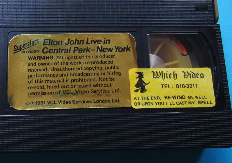 Elton John Live in Central Park - VHS Video Tape (1981)