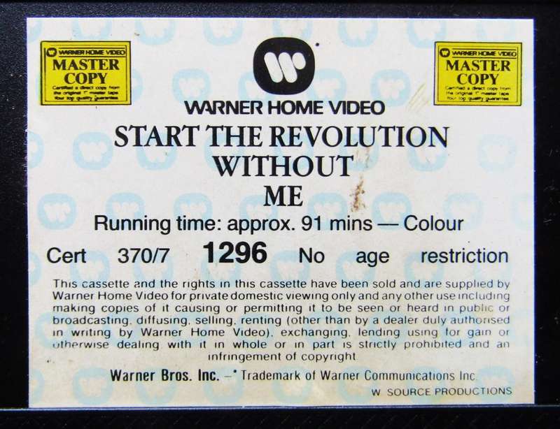 Start the Revolution Without Me - Movie VHS Tape (1985)