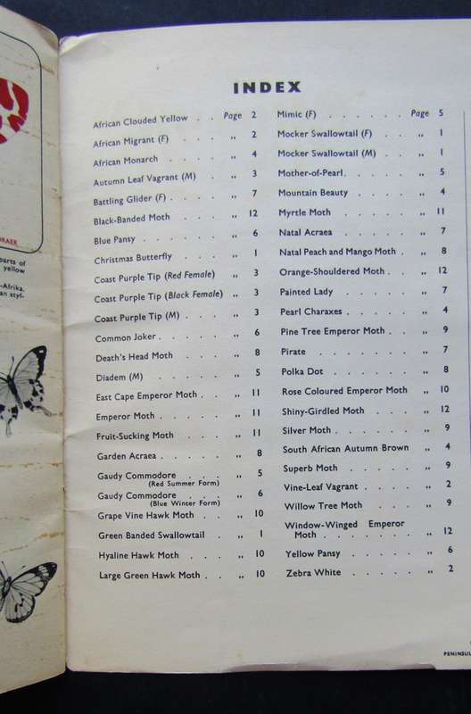 Old SA Butterflies and Moths Sticker Album