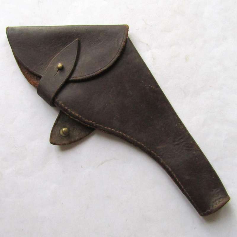 Old Webley Brown Leather Revolver Holster