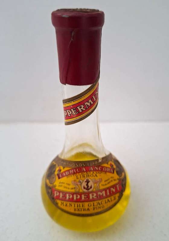 Old Miniature Peppermint Liquor Bottle