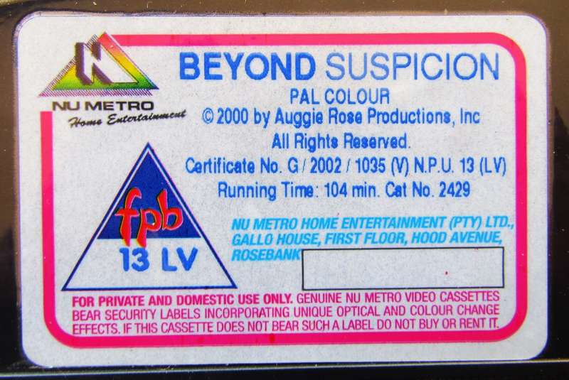 Beyond Suspicion - Jeff Goldblum - Movie VHS Tape (2000)