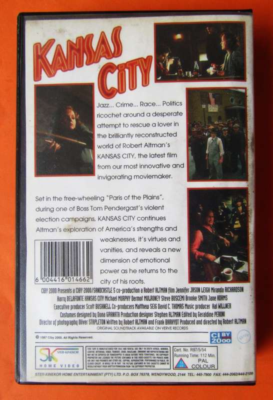 Kansas City - Movie VHS Tape (1997)