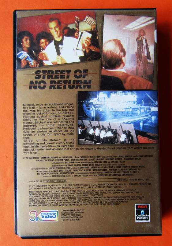Street of No Return - Movie VHS Tape (1991)