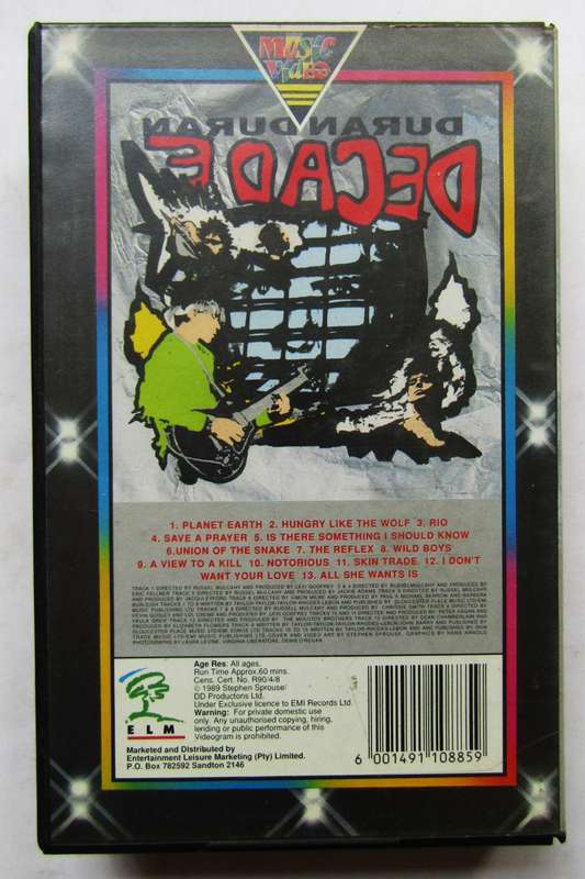 Duran Duran - Decade - VHS Video Tape (1989)