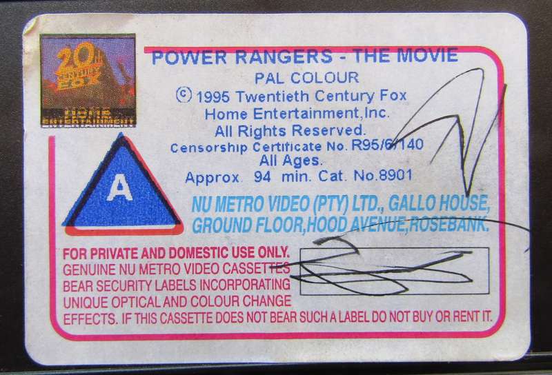 Power Rangers - The Movie - VHS Tape (1995)