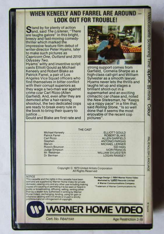 Busting - Elliott Gould - Movie VHS Tape (1984)