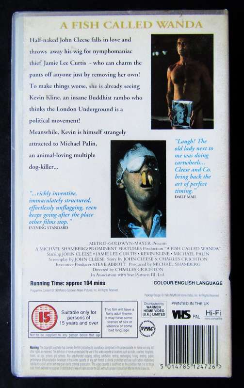 A Fish Called Wanda - Dark Comedy Movie VHS Tape (1993)