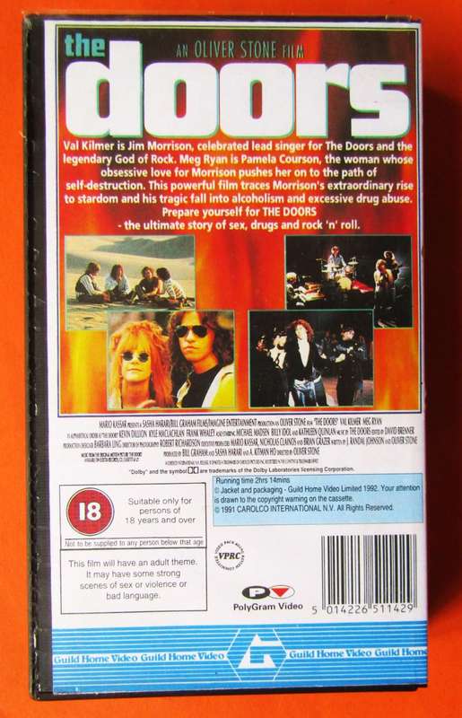 The Doors - Val Kilmer - Movie VHS Tape (1992)