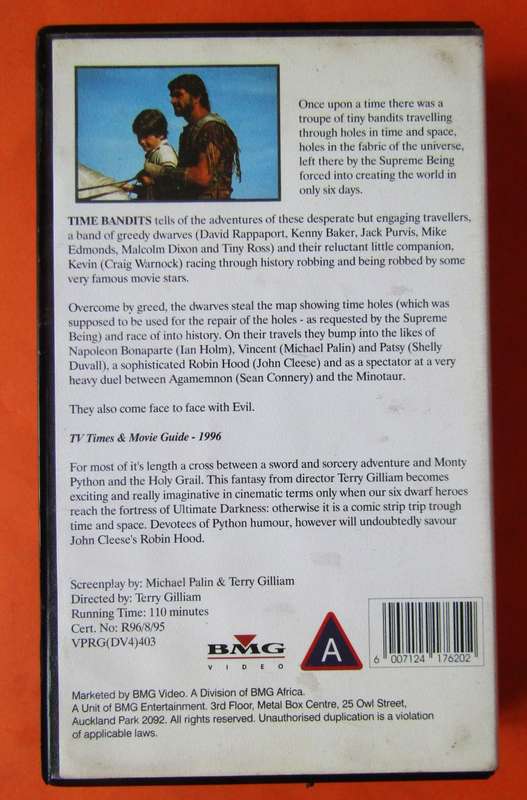 Time Bandits - Sean Connery - Steampunk Movie VHS Tape (1996)