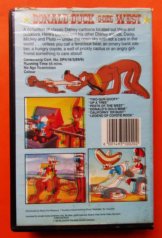 Donald Duck Goes West - Walt Disney VHS Tape (1988)