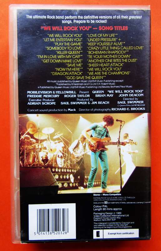 Queen - We Will Rock You - VHS Video Tape (1989)