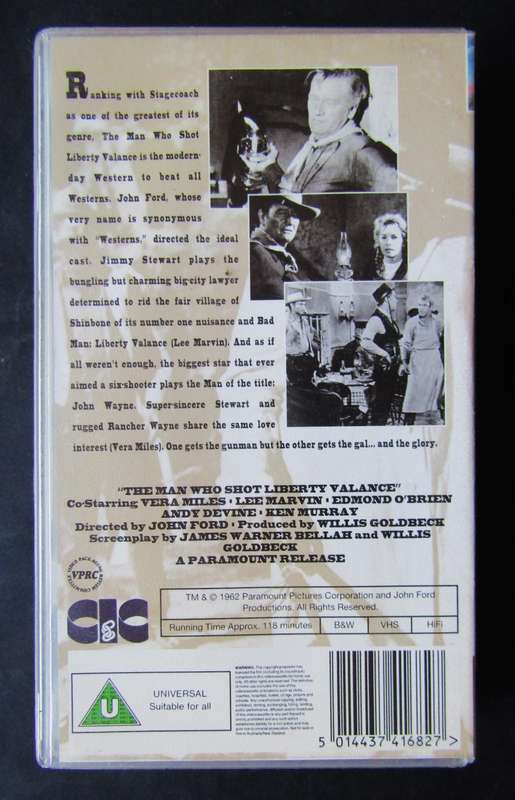 The Man Who Shot Liberty Valance - Western Movie VHS Tape
