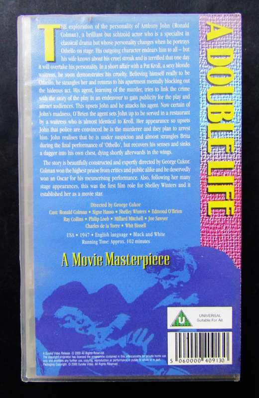 A Double Life - Film Noir Movie VHS Tape (2000)