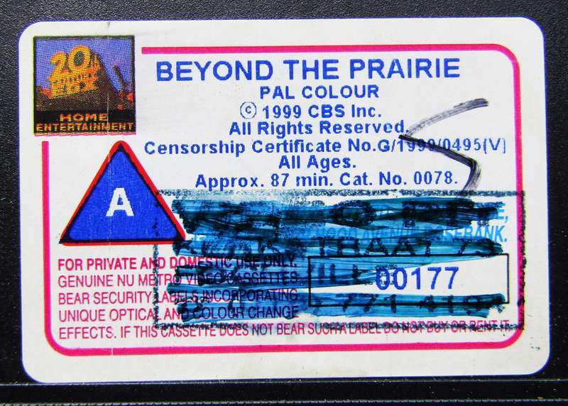 Beyond the Prairie - Movie VHS Tape (1999)