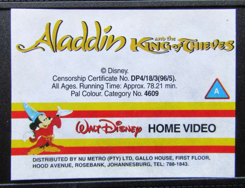 Aladdin and the King of Thieves - Walt Disney VHS Tape (1996)