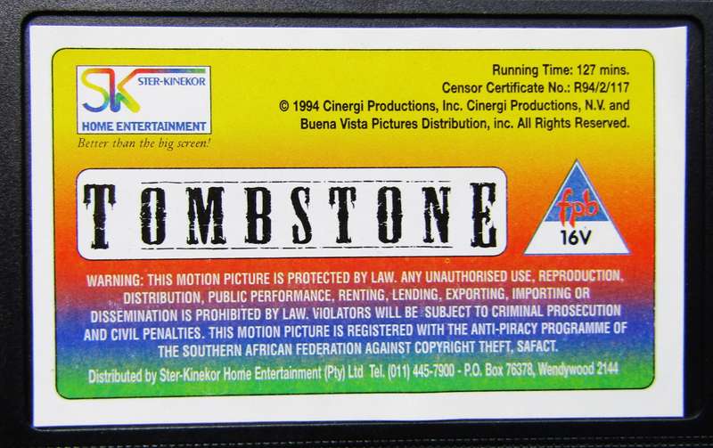Tombstone - Kurt Russell - Movie VHS Tape (1994)