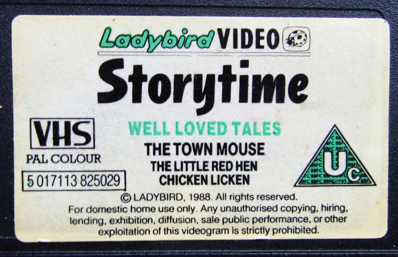 1988 Town Mouse Ladybird Kids VHS Video Tape
