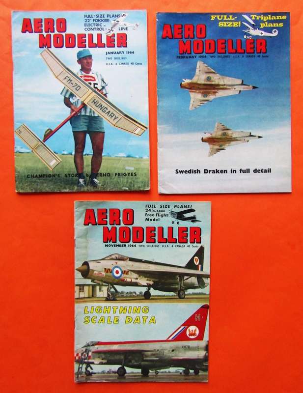 3 Aero Modeller Magazines from 1964