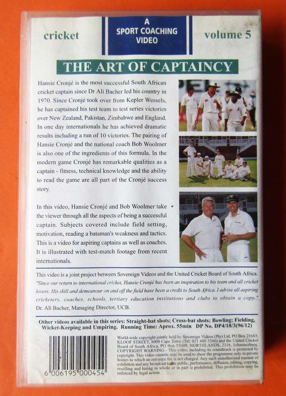 The Art of Captaincy - Hansie Cronje - Cricket VHS Video Tape (1996)