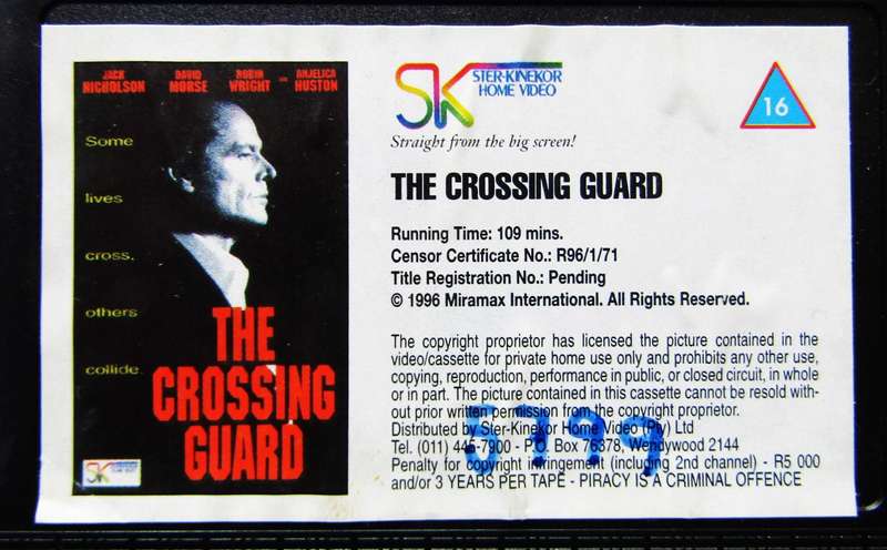 The Crossing Guard - Jack Nicholson - Movie VHS Tape (1996)
