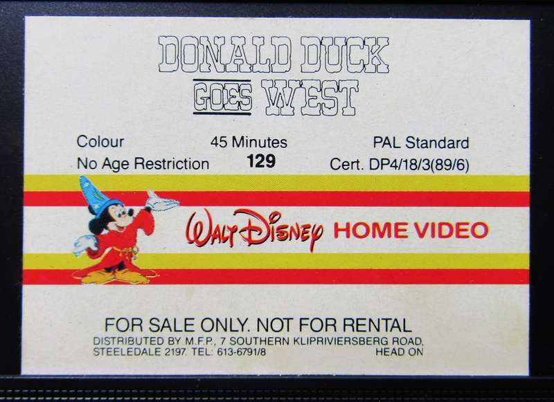Donald Duck Goes West - Walt Disney VHS Tape (1988)