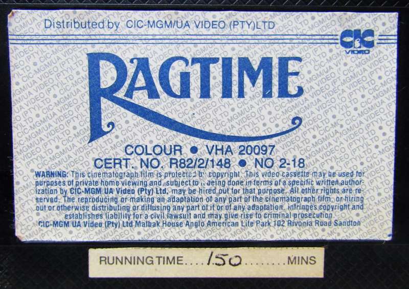 Ragtime - Movie VHS Tape (1981)