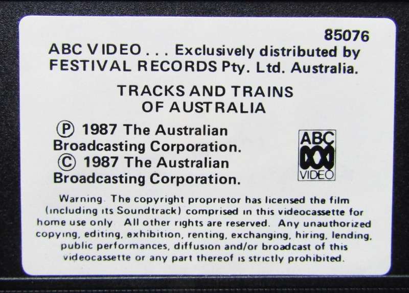 Tracks and Trains of Australia - VHS Video Tape (1987)