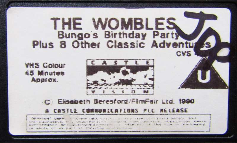 The Wombles - Bungo's Birthday Party - TV Series VHS Tape (1990)