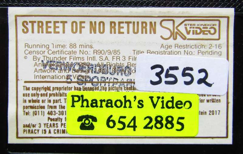 Street of No Return - Movie VHS Tape (1991)