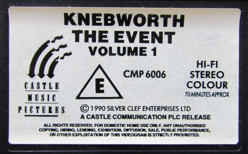 Knebworth - The Event - Music Concert VHS Tape (1990)