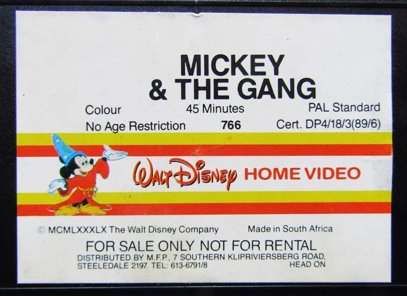 Mickey and the Gang - Walt Disney VHS Tape (1989)