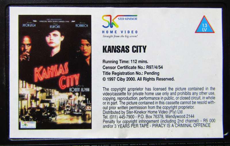 Kansas City - Movie VHS Tape (1997)