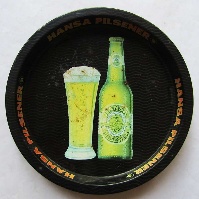 Old Hansa Pilsener Beer Metal Bar Tray