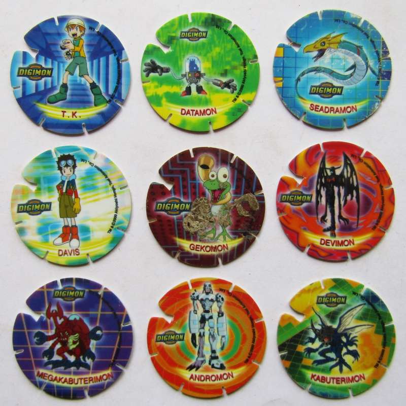 Lot of 9 Digimon Tazos by Simba