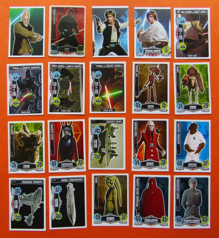 Lot of 20 Star Wars Force Attax Trading Cards