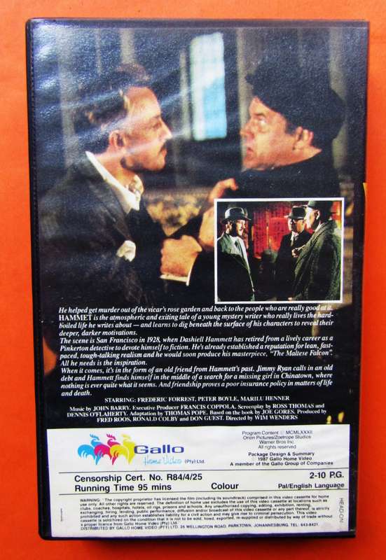Hammett - Dark Comedy Movie VHS Tape (1987)