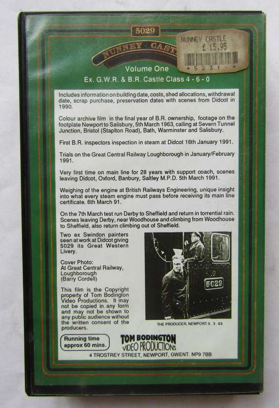 Nunney Castle Volume 1 - British Railways VHS Video Tape