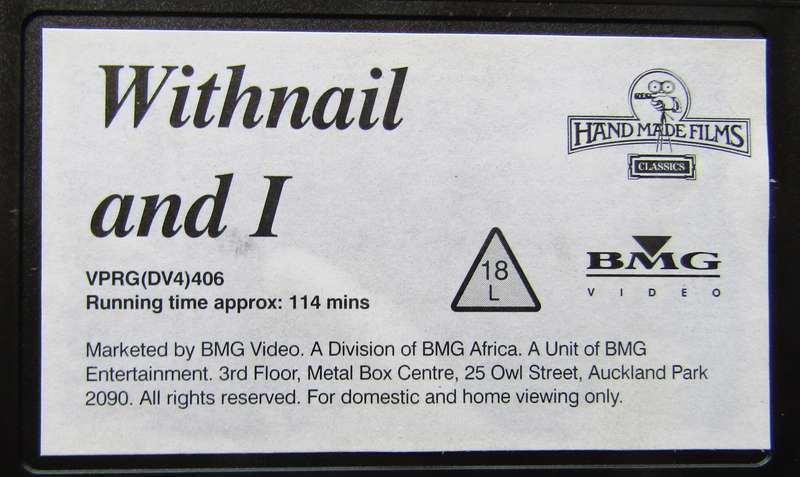 Withnail and I - Richard E. Grant - Movie VHS Tape (1996)