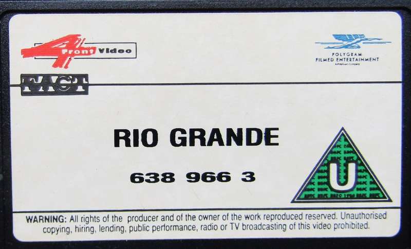 Rio Grande - John Wayne - Movie VHS Tape