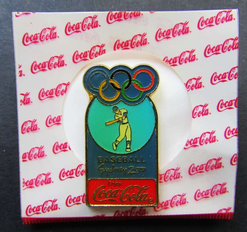 2000 Sydney Olympic Games Coca Cola Baseball Lapel Pin Badge