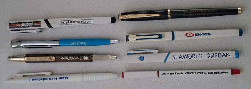 8 Old Advertising Pens