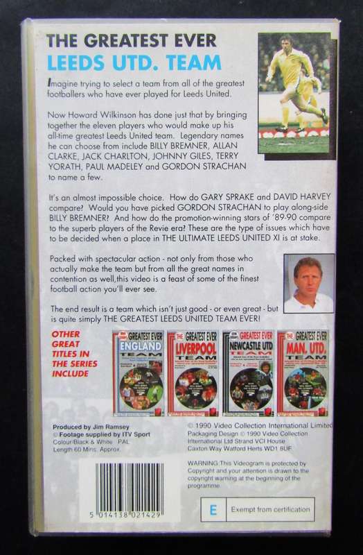 The Greatest Ever Leeds United Team - VHS Video Tape (1990)