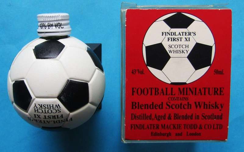 1990 Italy Soccer World Cup - Finlater's Whisky Soccer Ball Shaped Bottle