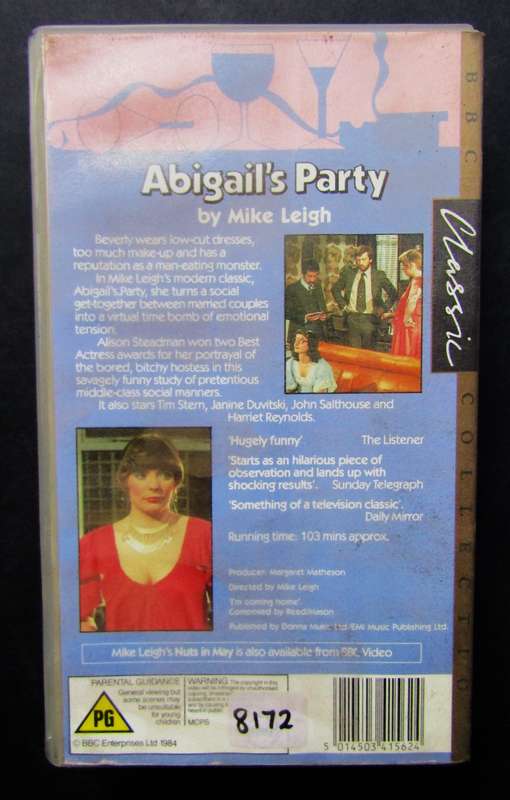 Abigail's Party - Movie VHS Tape (1984)
